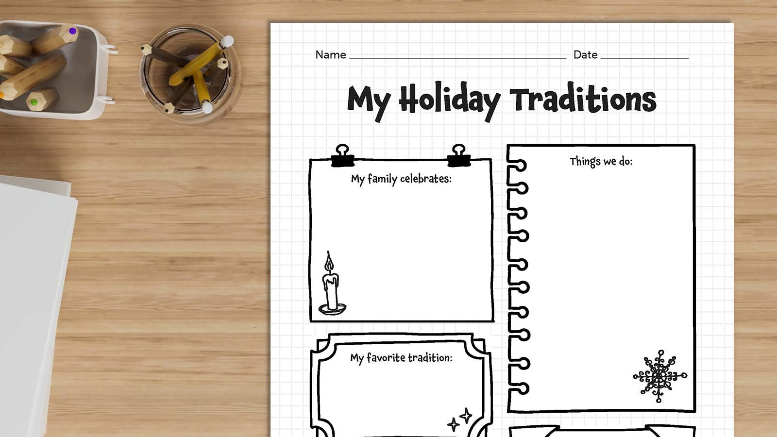 My Holiday Traditions Worksheet Invite Kids To Write And Share