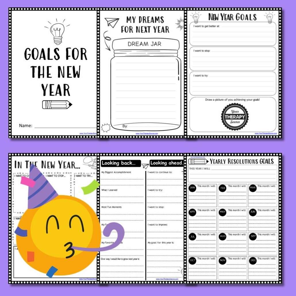 New Year S Resolution Worksheet Free Printable PDF Your Therapy Source A More Effective Approach With New Year S Resolution Worksheets