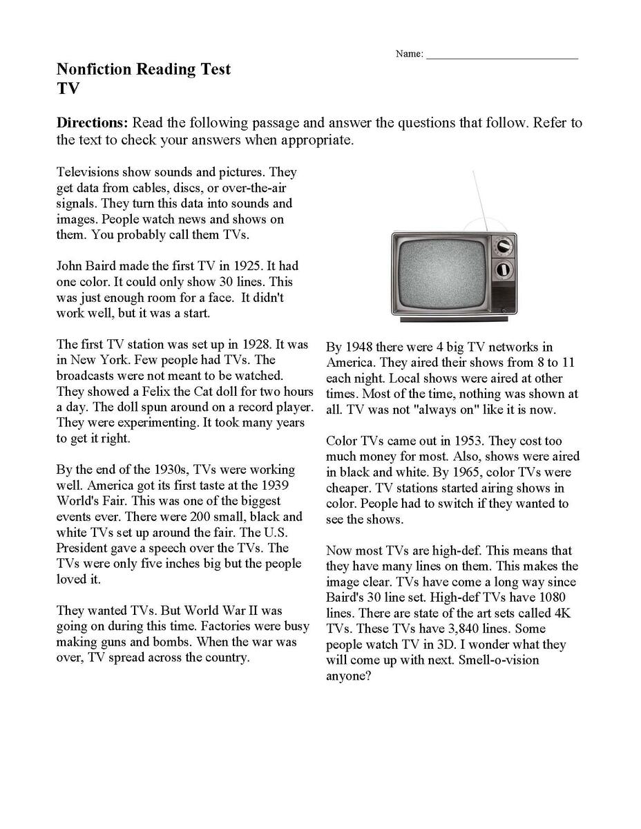 Nonfiction Passages And Functional Texts Ereading Worksheets