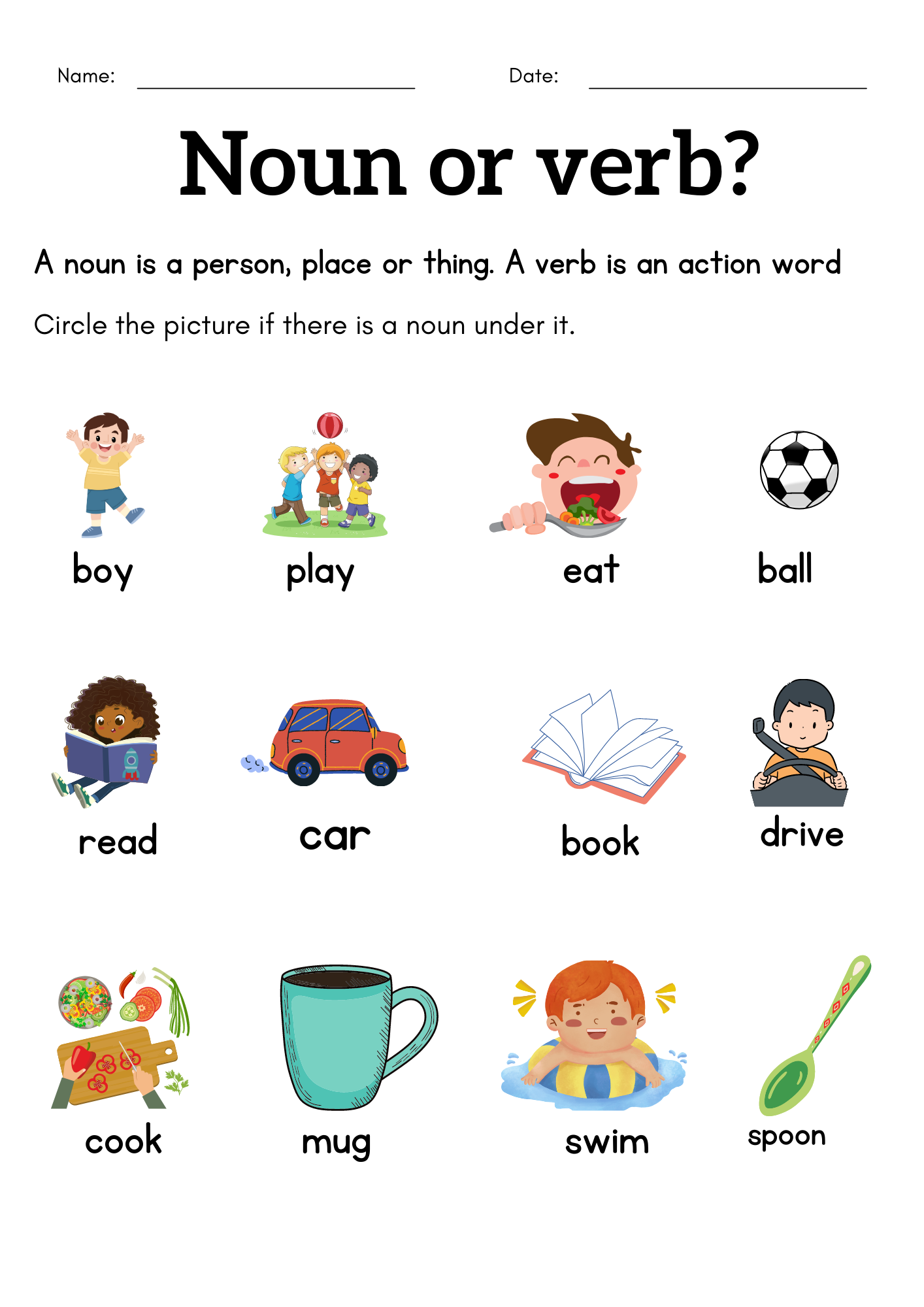 Noun And Verb Worksheet For Class 1 2 3 1st Grade Noun Verb Sentences Book Made By Teachers Noun And Verb Worksheet For Class 1 2 3 1st Grade Noun Verb Sentences Book Made By Teachers