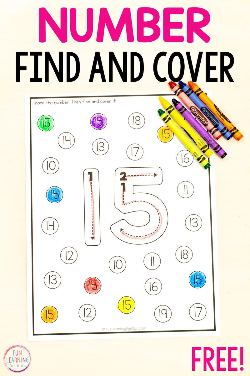 Number Find And Cover Worksheets Count And Color Worksheet Free Printable Digital PDF