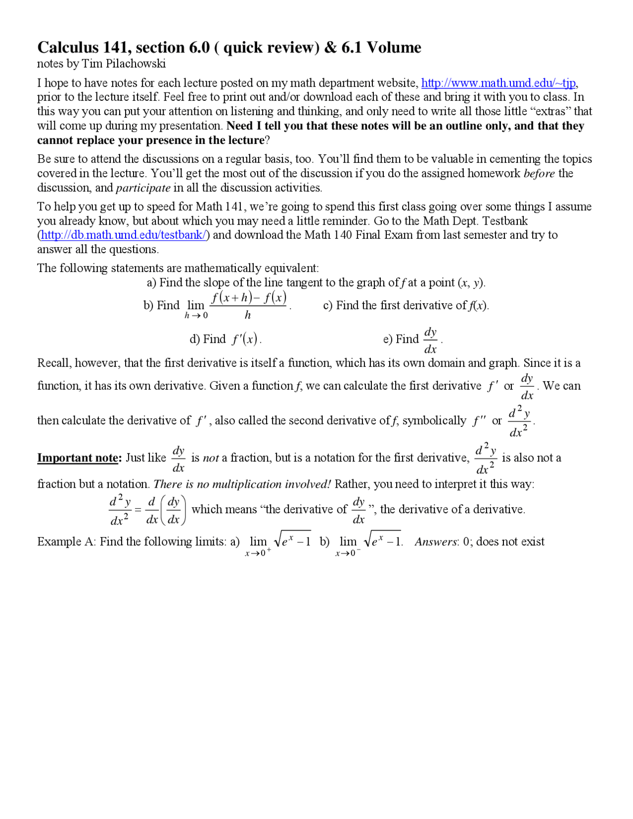 Old Exam With Solution Manual Calculus II MATH 141 Study Notes Calculus Docsity Mr Felling S Math Site Honors Finite Math Brief Calculus