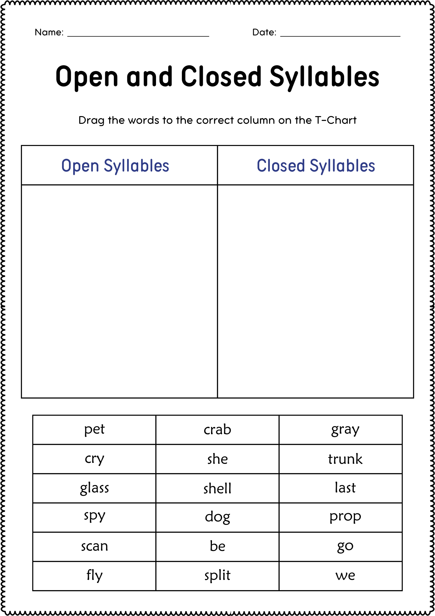 Open And Closed Syllables Grammar Worksheets Open And Closed Syllable Sort Made By Teachers Open And Closed Syllables Grammar Worksheets Open And Closed Syllable Sort Made By Teachers