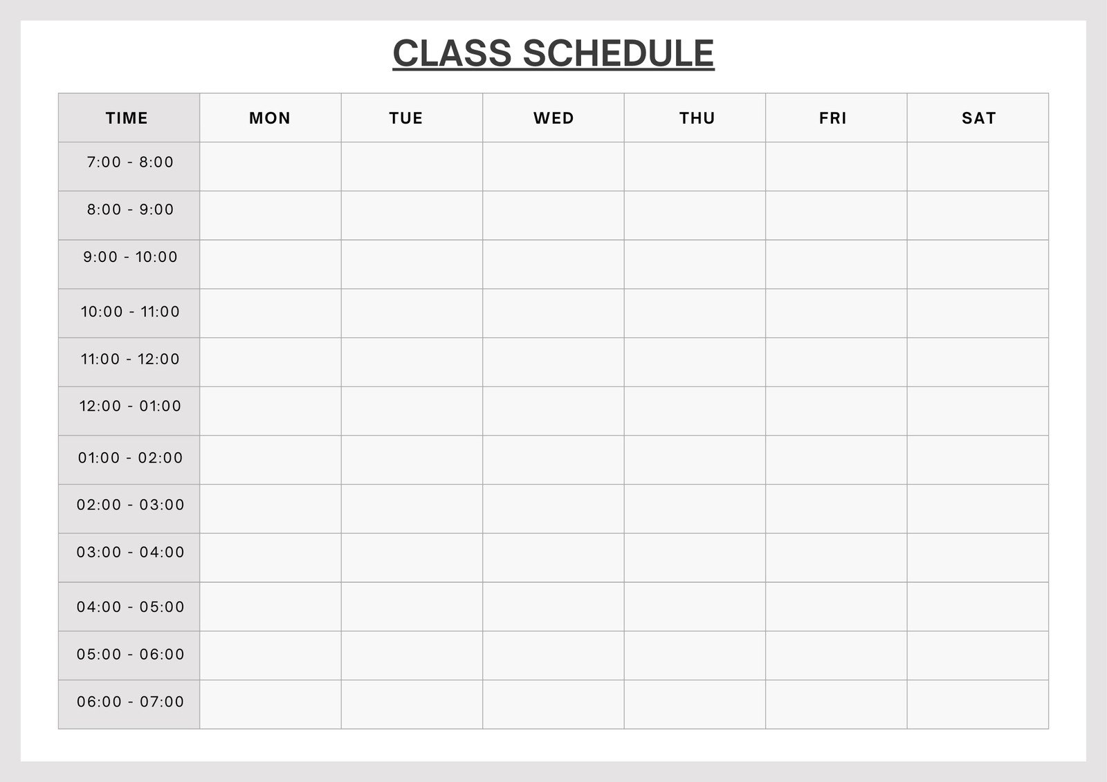 Page 2 Free Printable Class Schedule Templates To Customize Canva