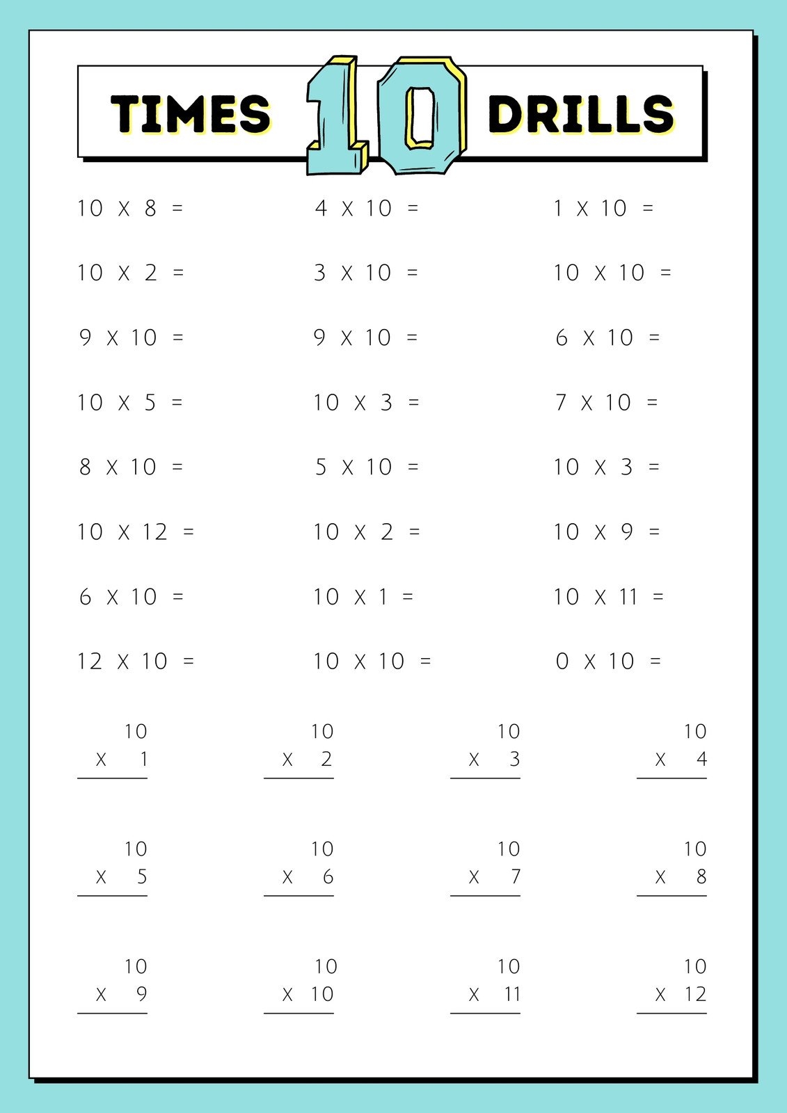 Page 3 Free Multiplication Worksheet To Use And Print Canva Page 3 Free Multiplication Worksheet To Use And Print Canva