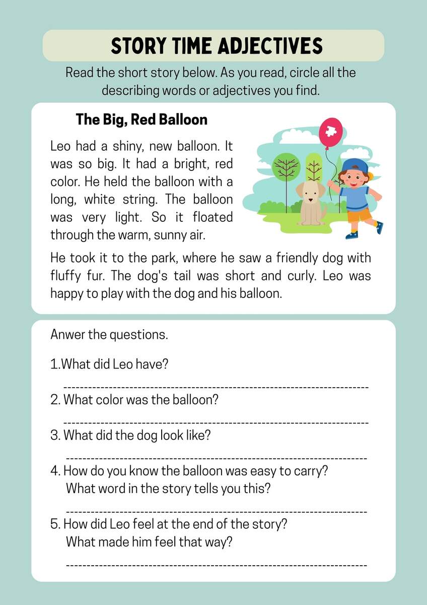 Page 5 Free Printable 2nd Grade Reading Worksheet Templates Canva