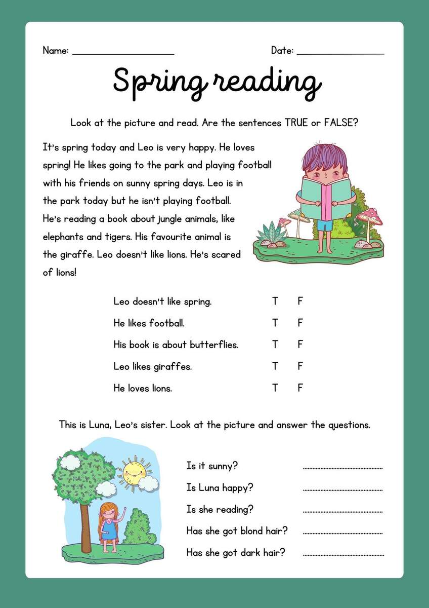 Page 5 Free Printable 3rd Grade Reading Worksheet Templates Canva Page 5 Free Printable 3rd Grade Reading Worksheet Templates Canva