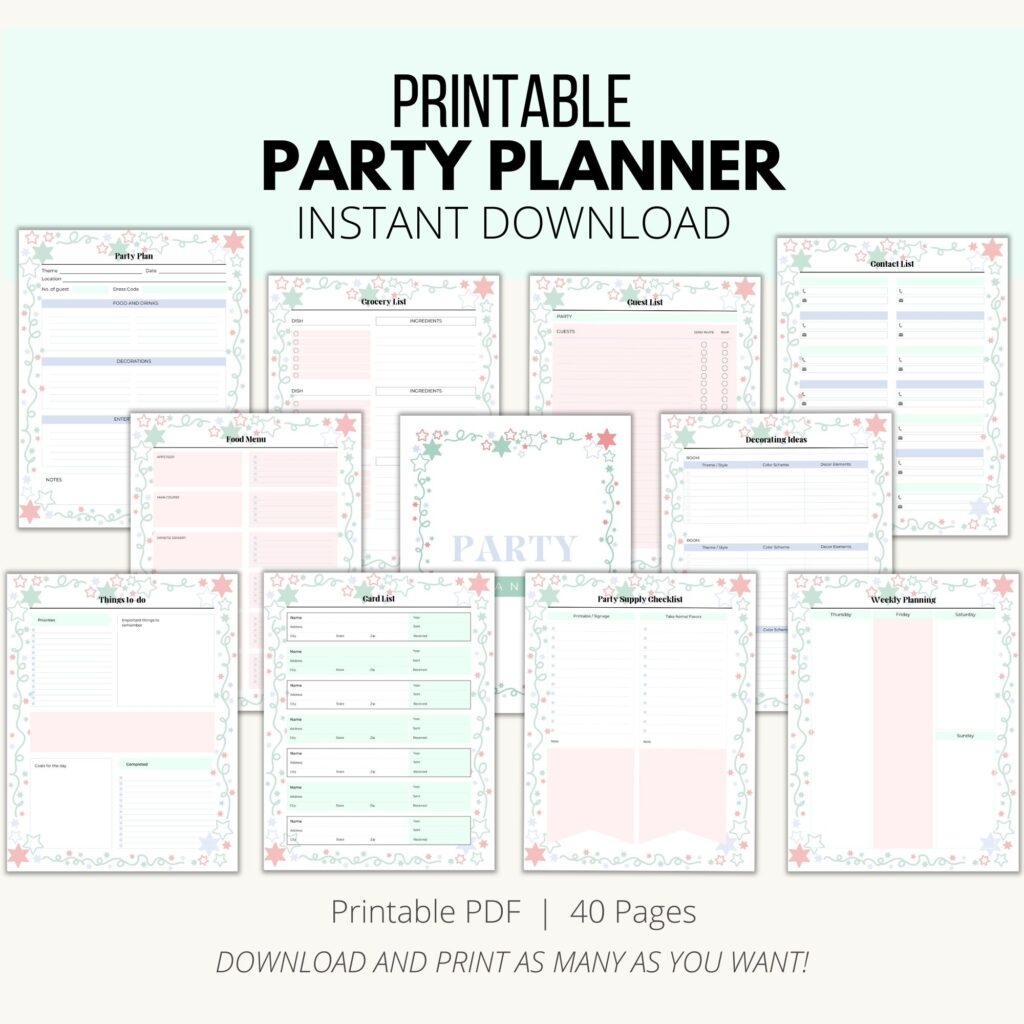 Party Planner Printable Instant Download PDF Add A Little Adventure Party Planner Printable Instant Download PDF Add A Little Adventure