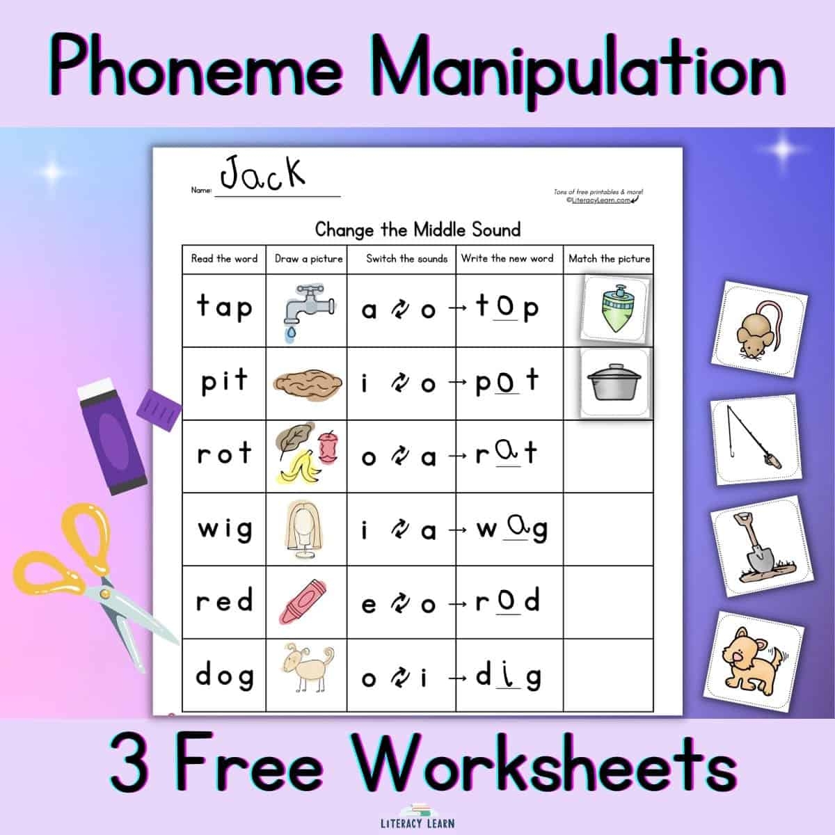 Phoneme Manipulation 3 Free Worksheets Literacy Learn Phoneme Manipulation 3 Free Worksheets Literacy Learn