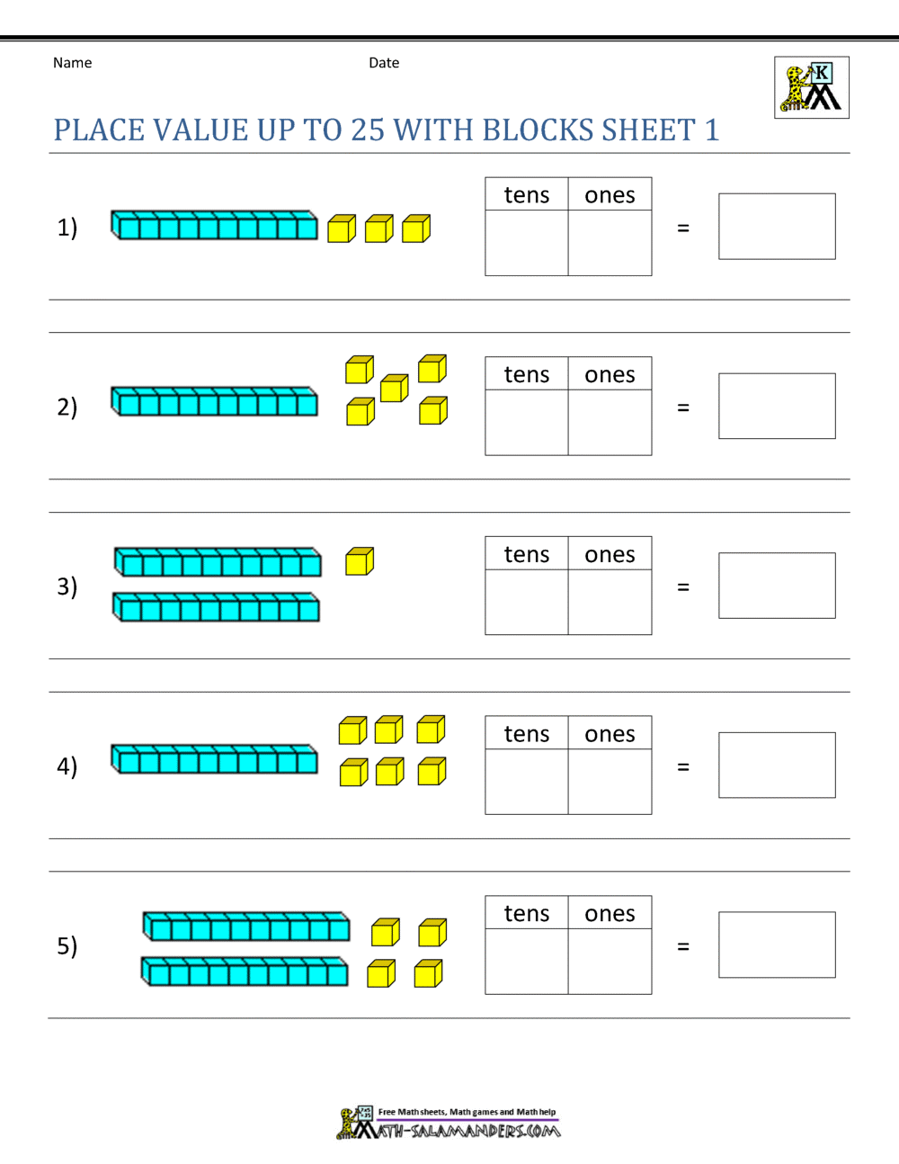 Place Value Worksheets For Kindergarten Place Value Worksheets For Kindergarten