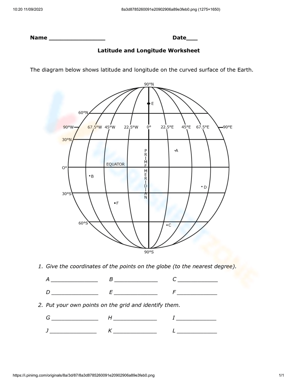 Printable 4th Grade Latitude And Longitude Worksheets Printable 4th Grade Latitude And Longitude Worksheets