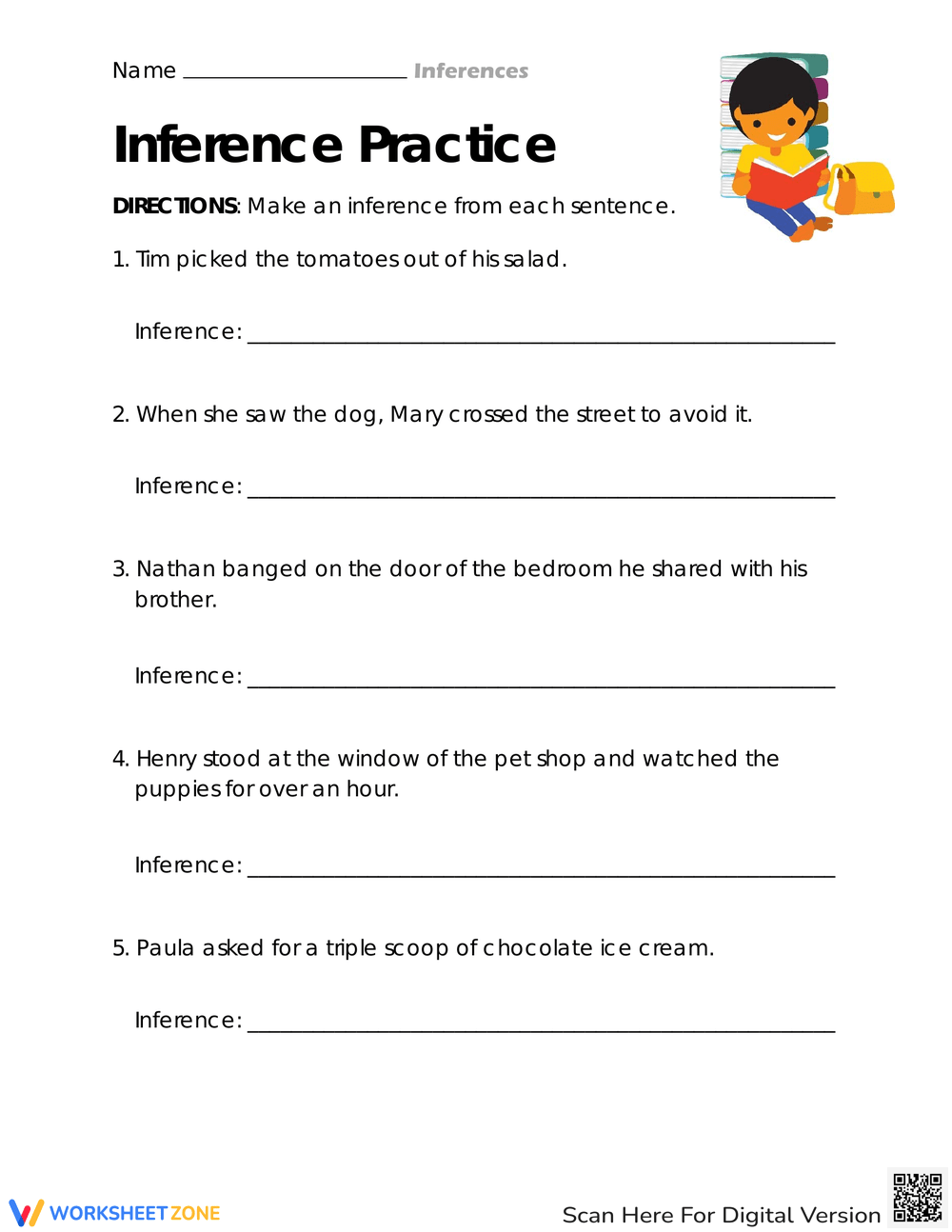 Printable 5th Grade Making Inferences Worksheets