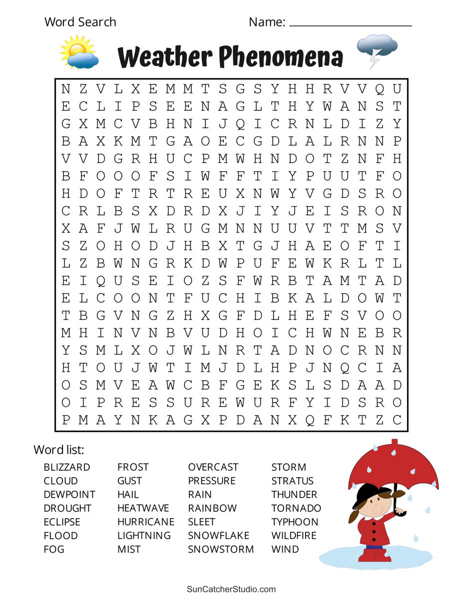 Free Printable Word Search Worksheet Templates Canva