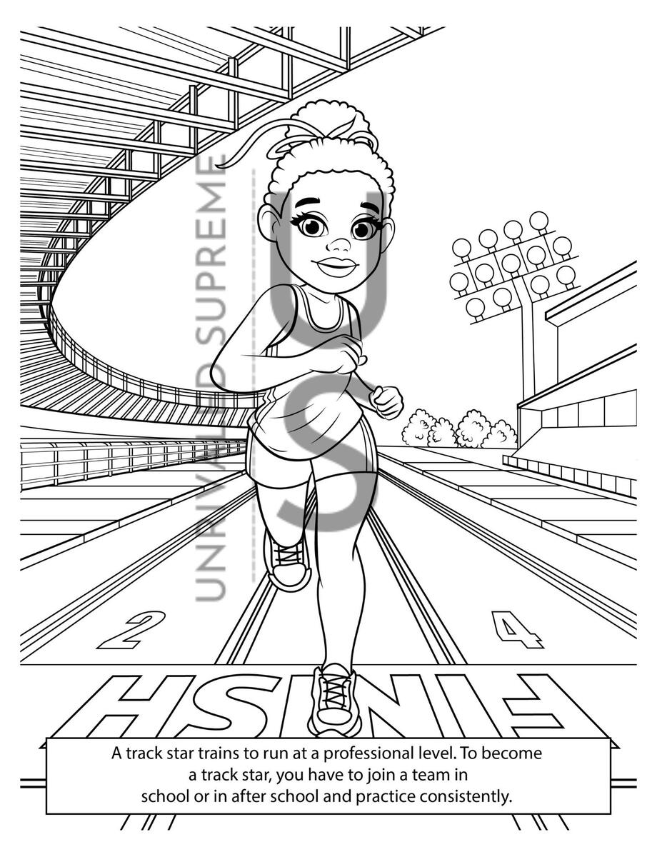 Track And Field Color By Number Coloring Page Free Printable