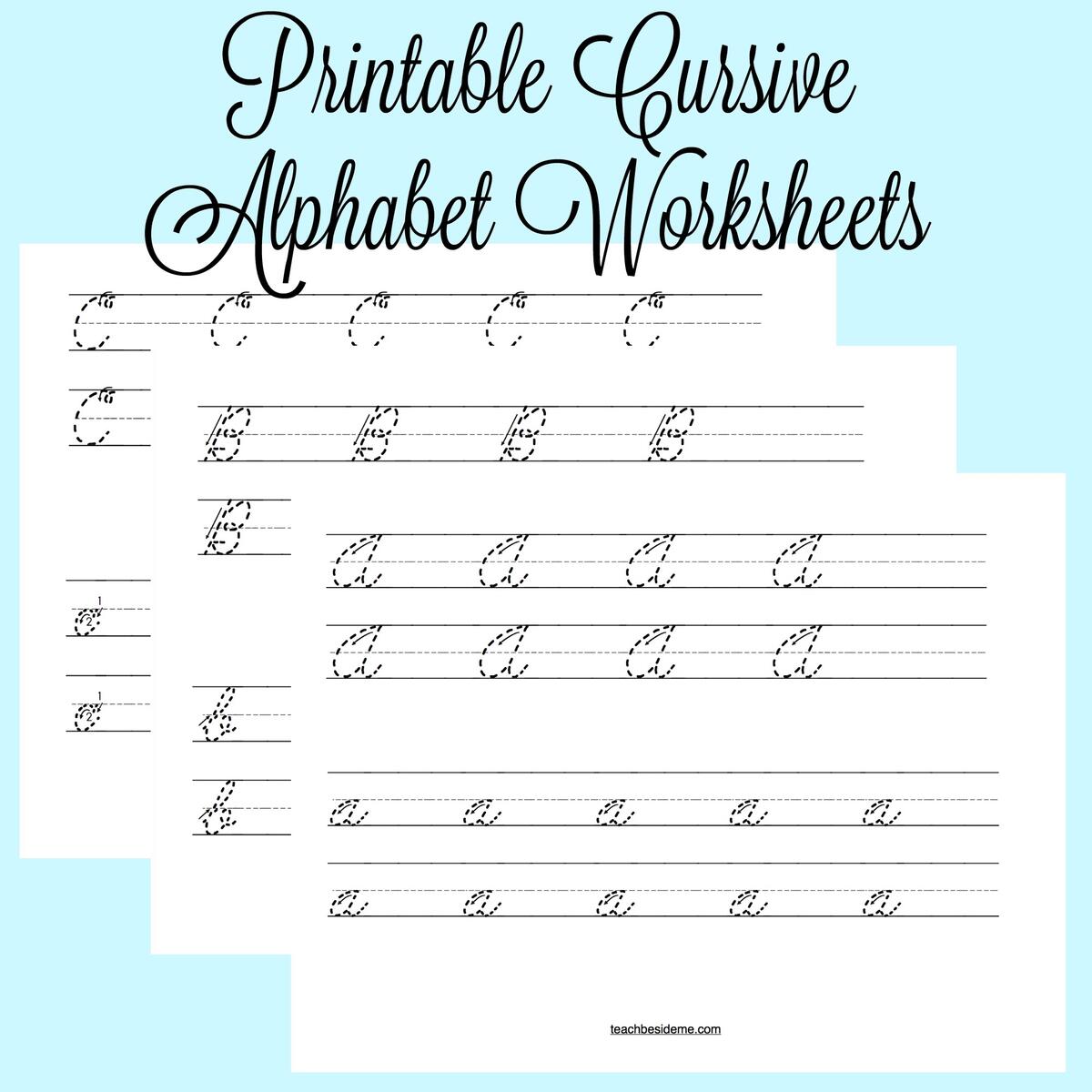Printable Cursive Alphabet Worksheets Teach Beside Me Free Printable Cursive Writing Worksheet Templates Canva