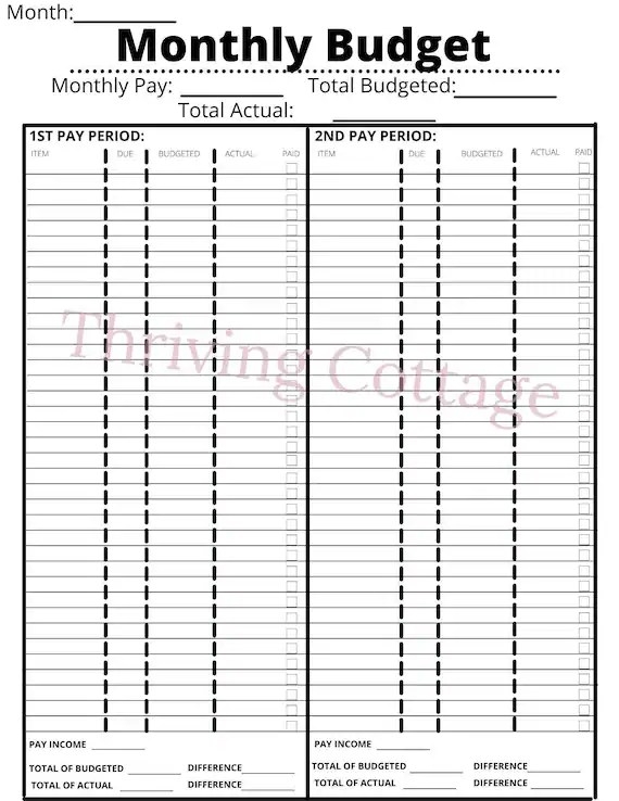 Printable Dave Ramsey Budget Printable Party Favors Printable Dave Ramsey Budget Printable Party Favors