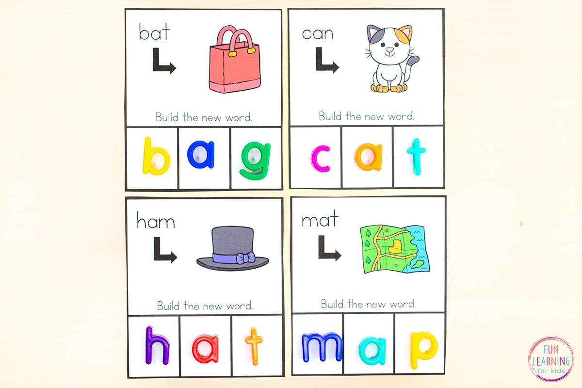 Printable Ending Sounds Phoneme Substitution Cards