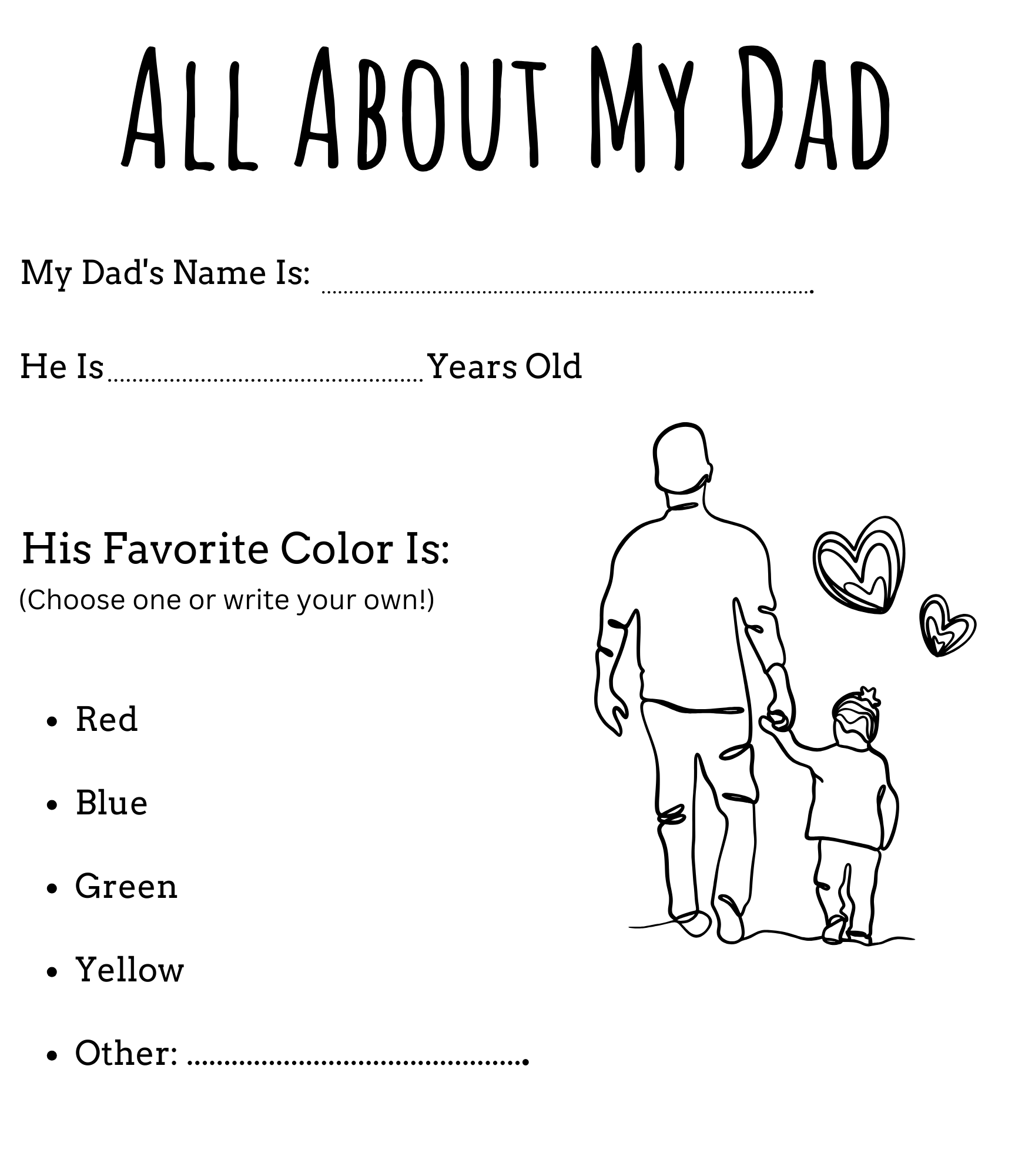 Printable Father S Day All About My Dad Worksheet All About Daddy Worksheet Made By Teachers Printable Father S Day All About My Dad Worksheet All About Daddy Worksheet Made By Teachers