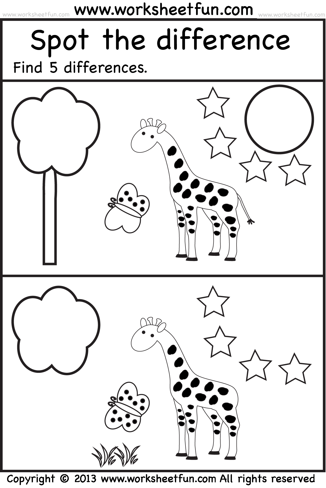Printable Find The Difference Worksheets