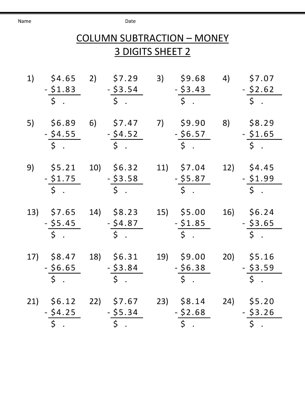 FREE Printable 4th Grade Math Worksheets Pdf