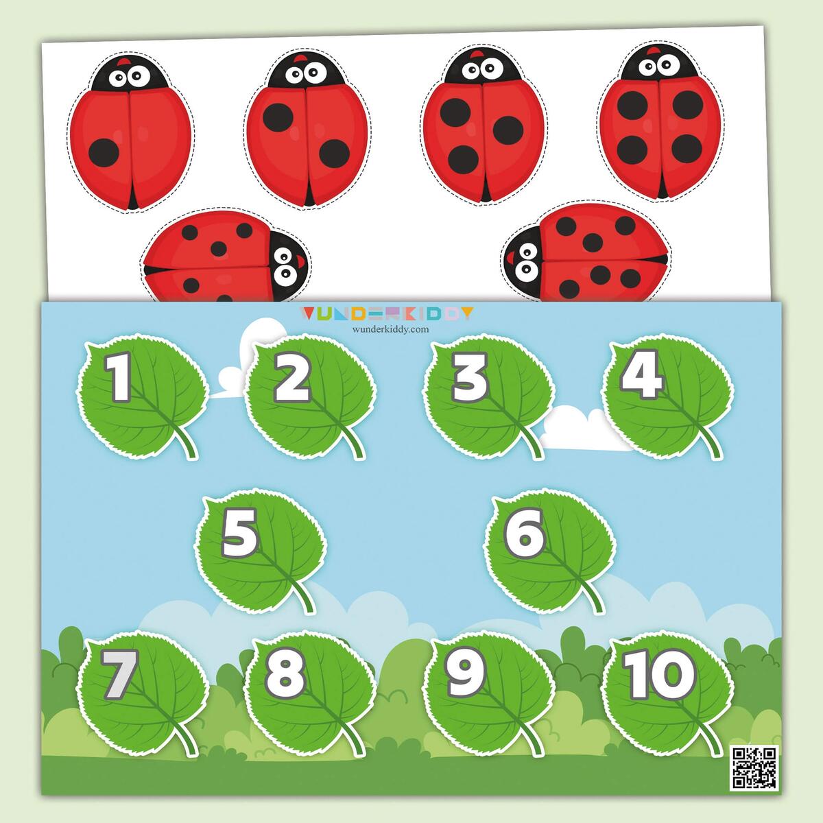 Printable Ladybug And Leaf Counting Kindergarten Activity FREE Ladybug Printable Worksheets For Preschool