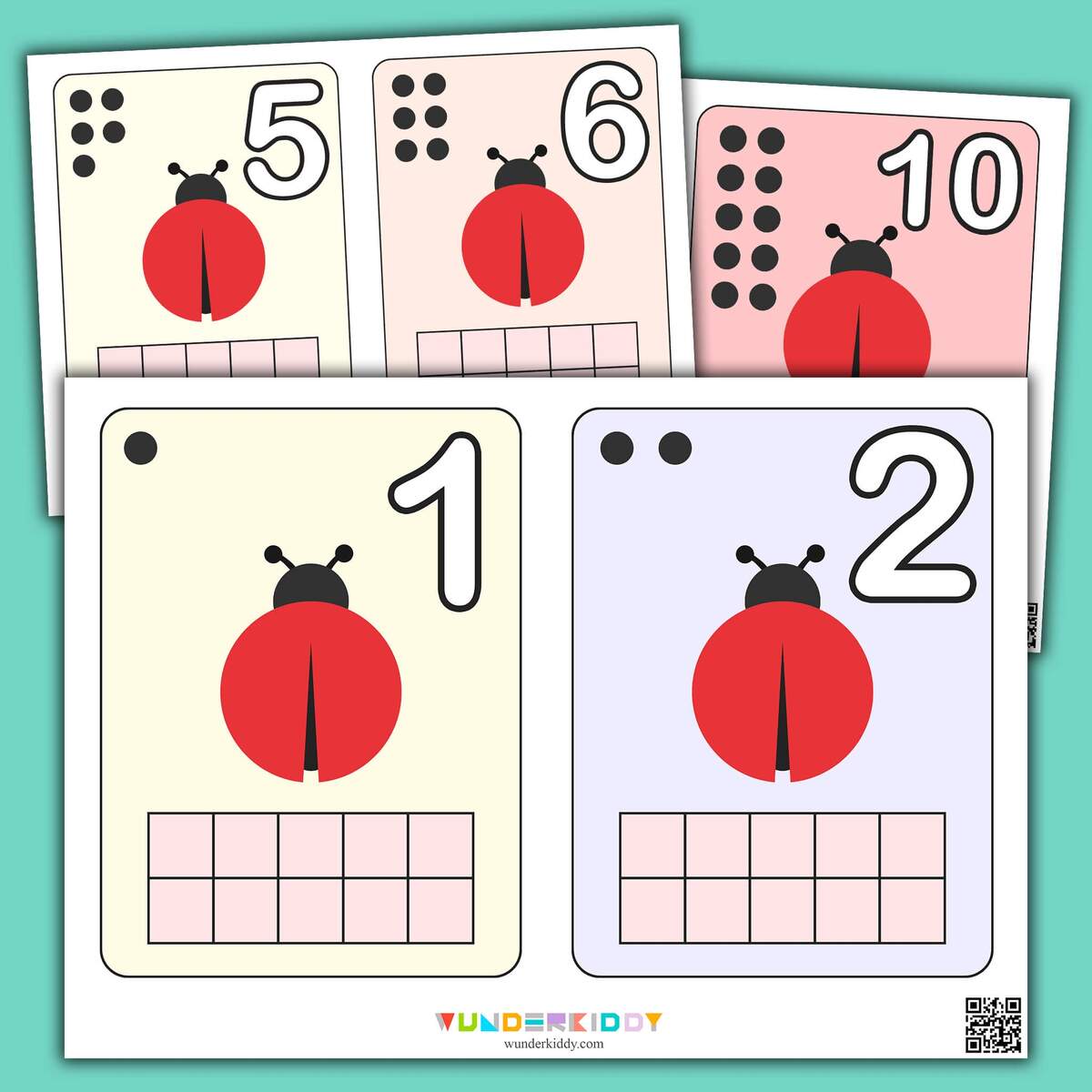 Printable Ladybug And Leaf Counting Kindergarten Activity