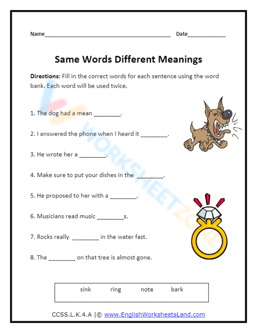 Printable Multiple Meaning Words Worksheets Download Multiple Meaning Words Online Activity Worksheets Library