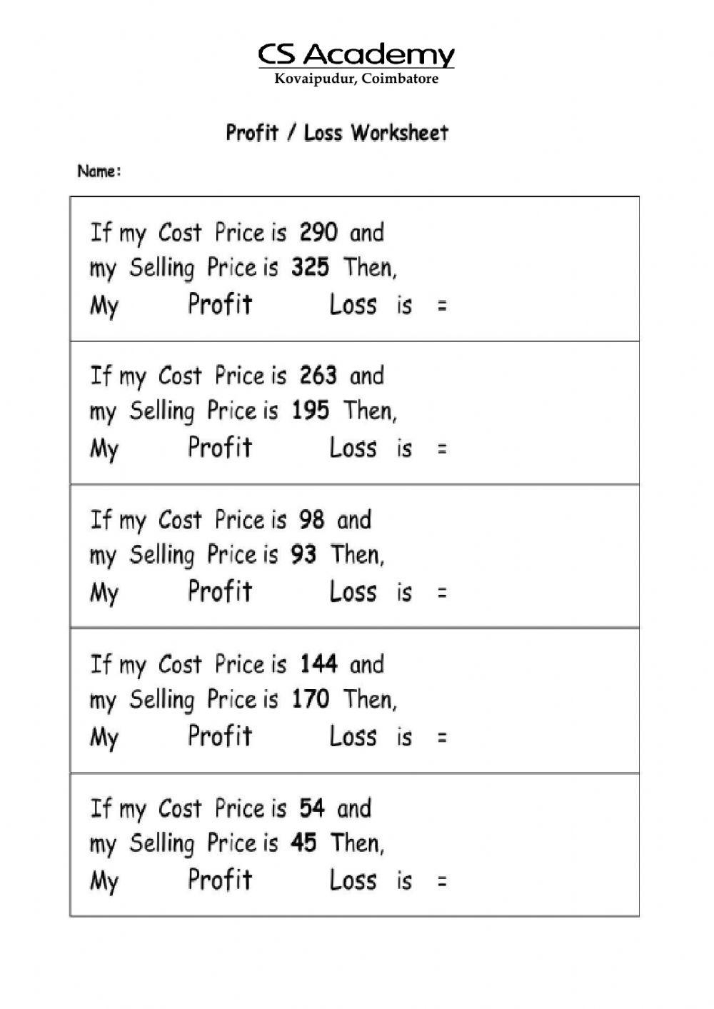Profit And Loss Interactive Worksheet Worksheets Library Profit And Loss Interactive Worksheet Worksheets Library