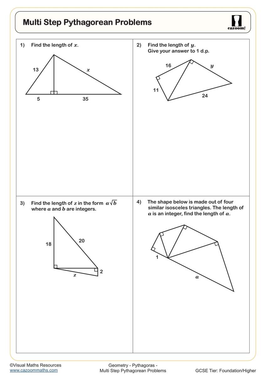 Pythagoras Theorem Worksheets Printable PDF Pythagoras Worksheet Pythagoras Theorem Worksheets Printable PDF Pythagoras Worksheet