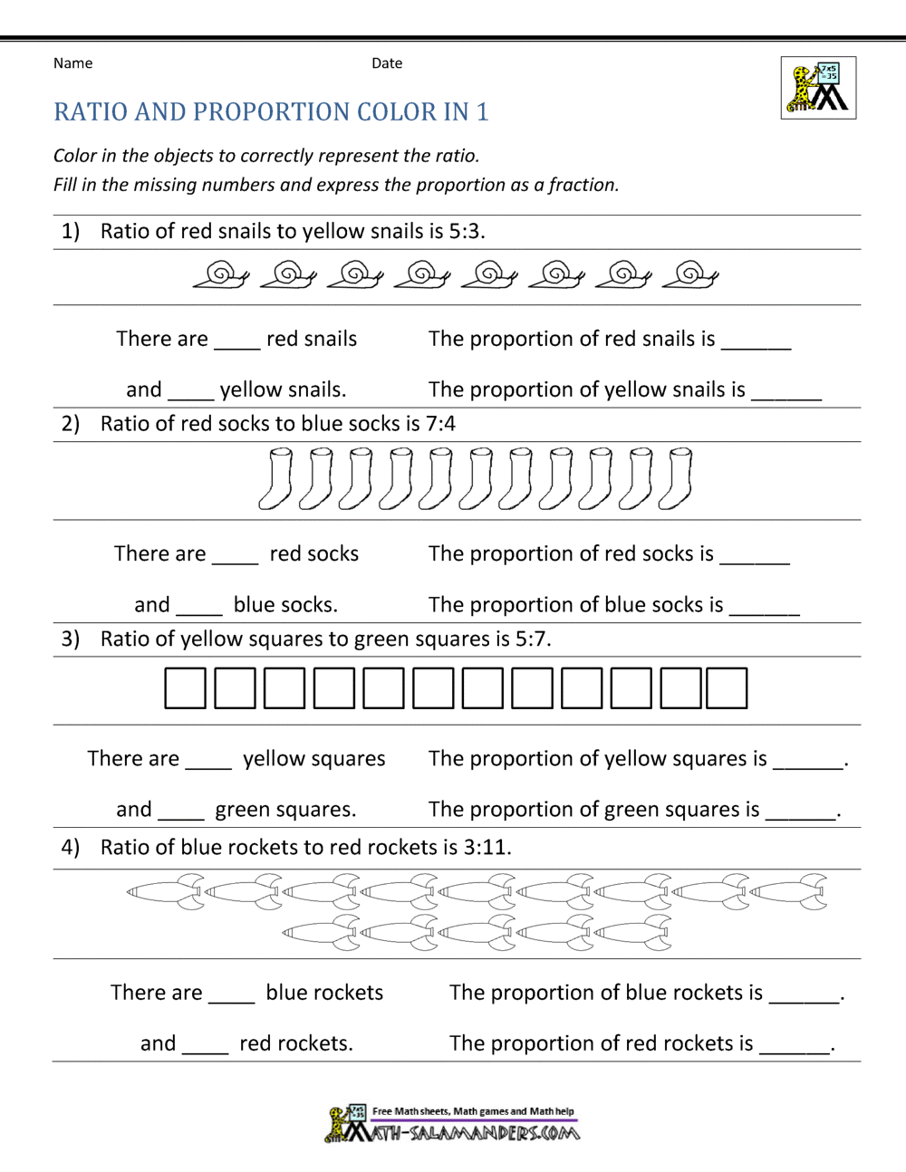 Ratio And Proportion Worksheet Ratio And Proportion Worksheet