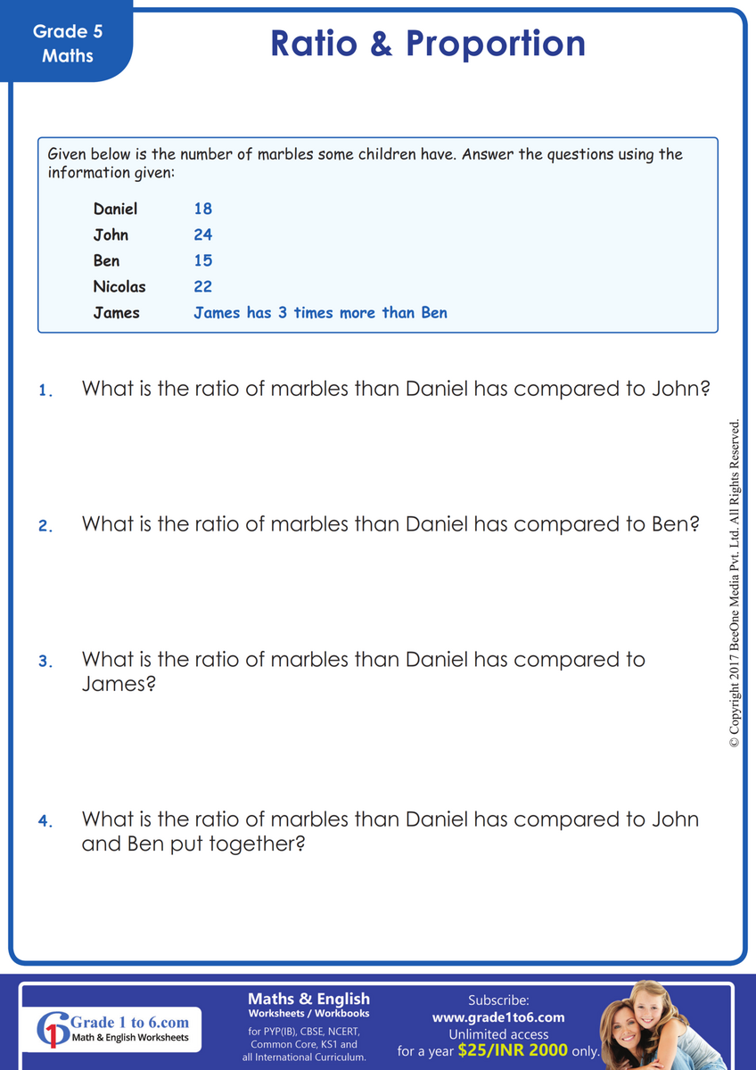 Ratio Word Problems Worksheet Grade1to6 Ratio Word Problems Worksheet Grade1to6