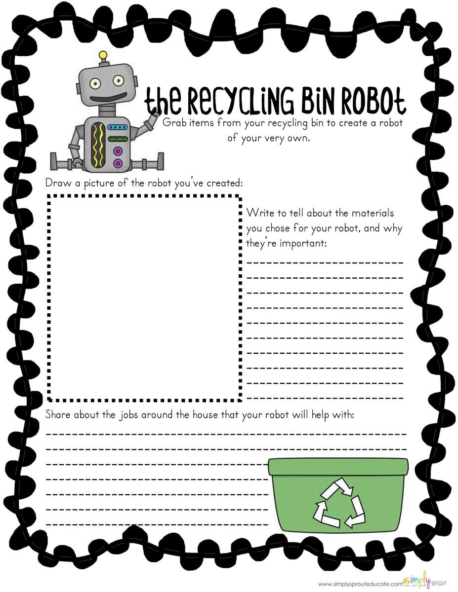 Recycling Bin Robot Simply Sprout Recycling Bin Robot Simply Sprout