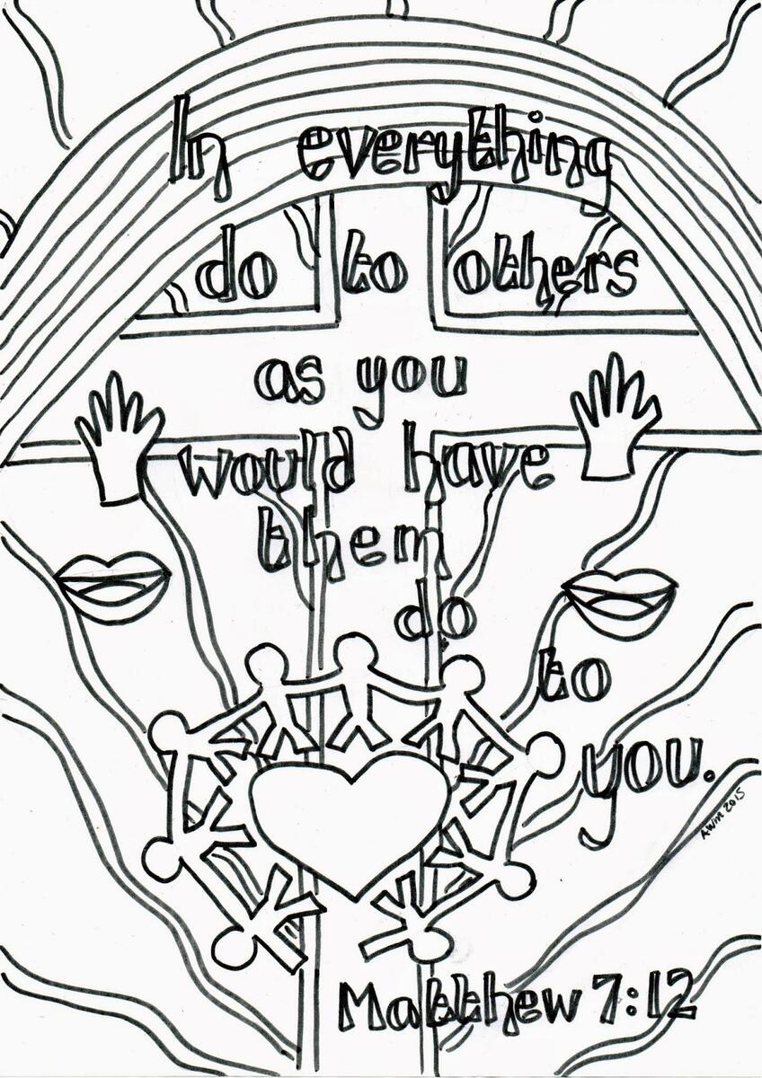 Reflective Colouring Sheet Matthew 7 12 Reflective Colouring Sheet Matthew 7 12