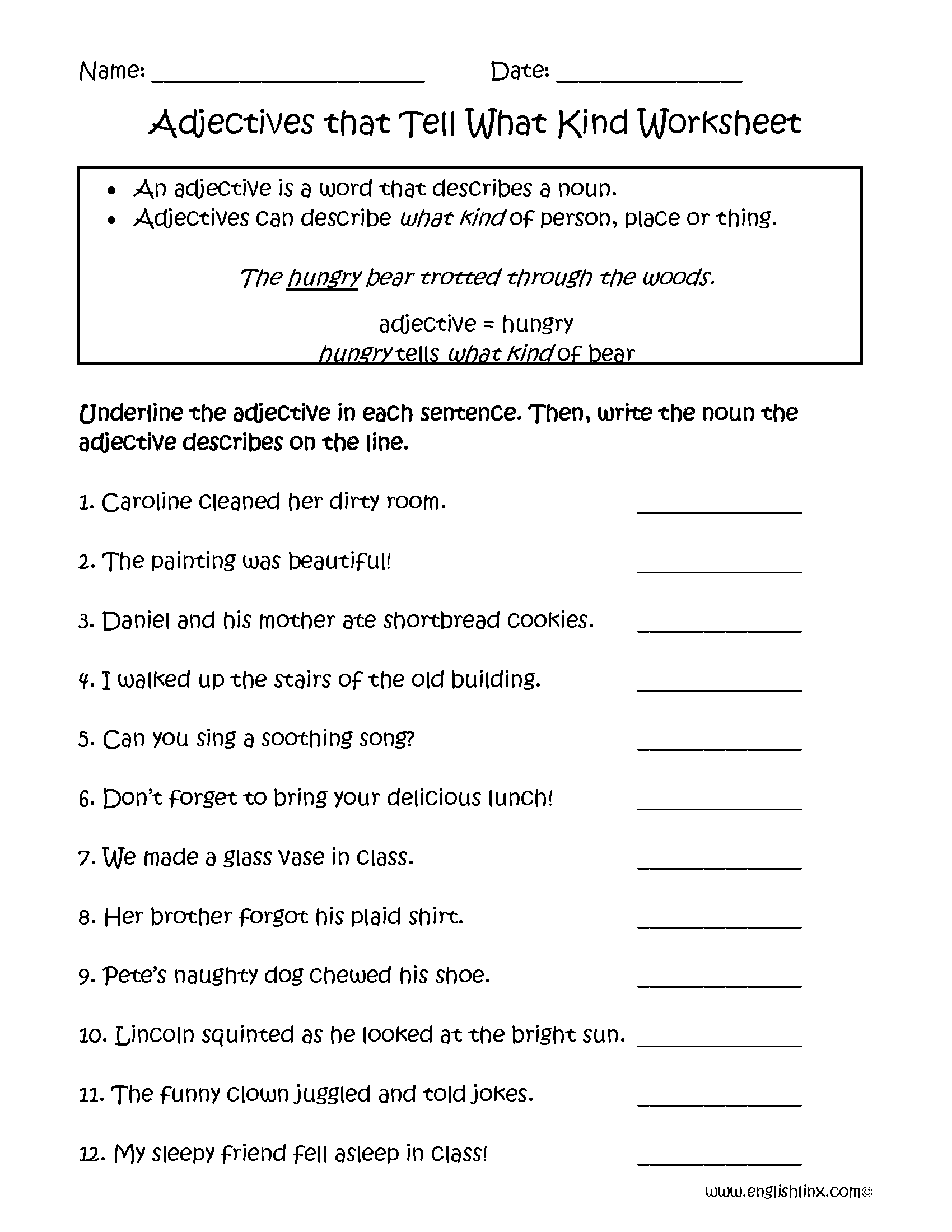 Using Adjectives 5 Worksheet Worksheets Library