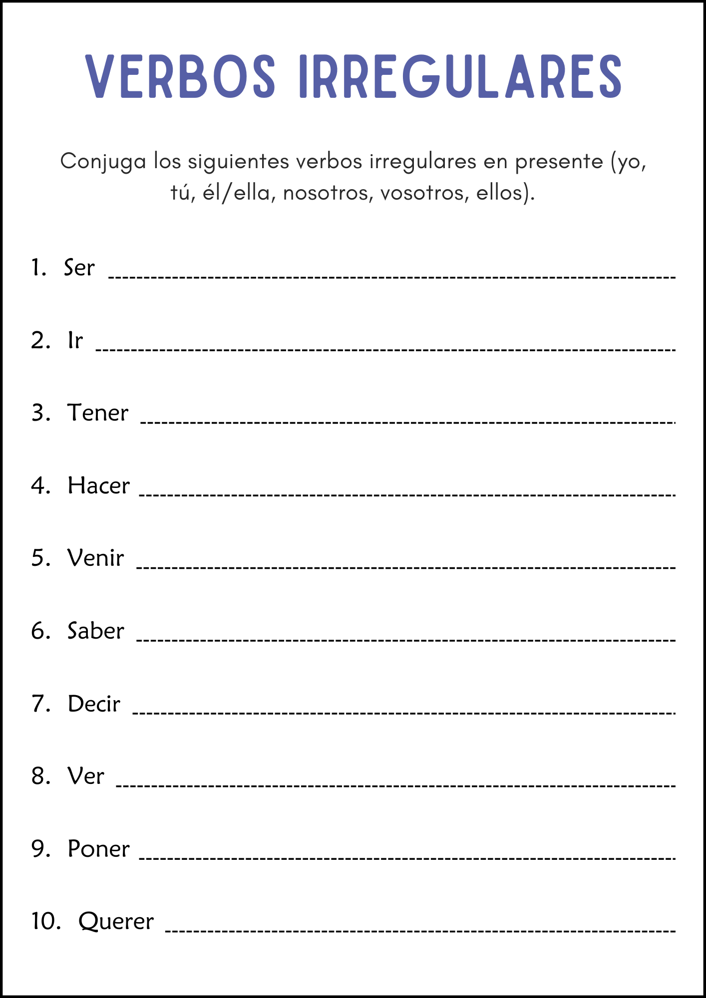 Regular And Irregular Verbs Grammar Worksheets In Spanish Made By Teachers