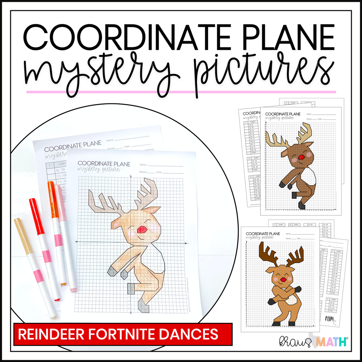 Reindeer Fortnite Dances Coordinate Plane Activity Kraus Math Reindeer Fortnite Dances Coordinate Plane Activity Kraus Math