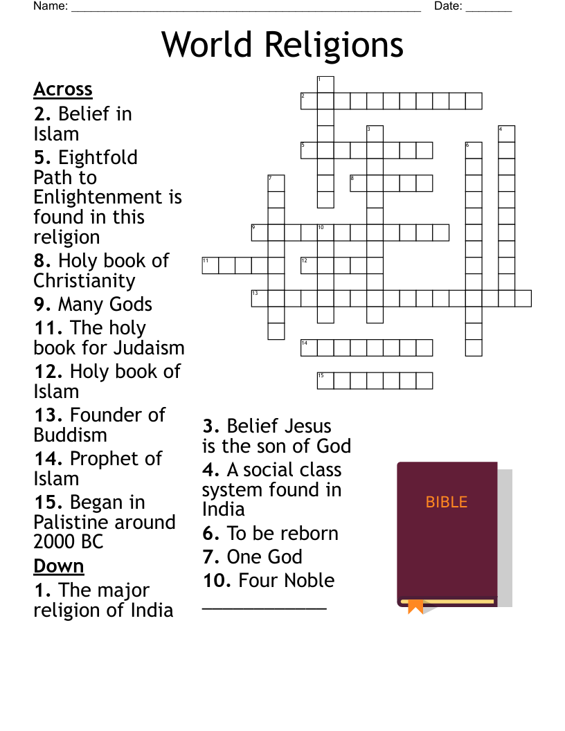 Religion Match Up Worksheet WordMint Religion Match Up Worksheet WordMint