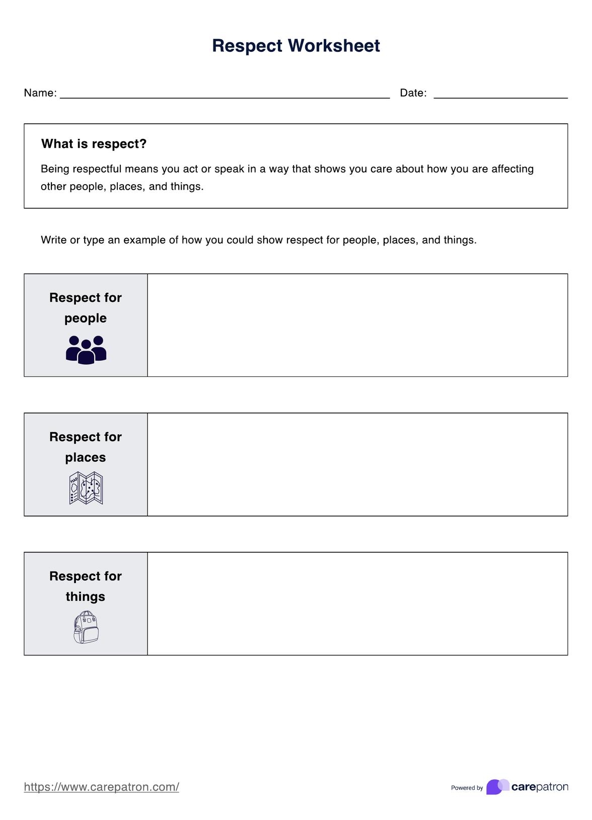 Respect Worksheet