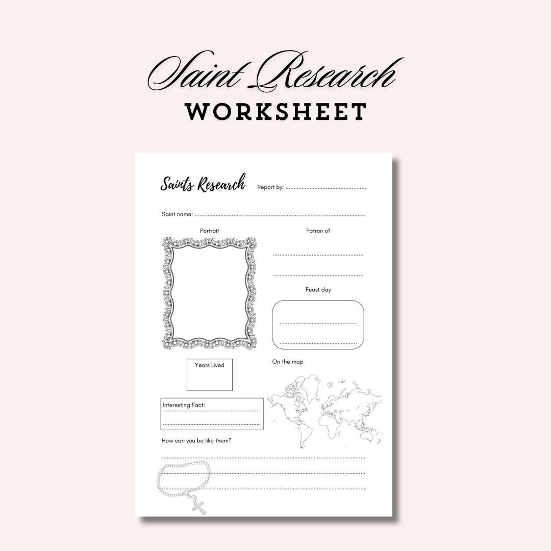 Catholic Saints Crafts And Activities Packet For Kids Vol 1