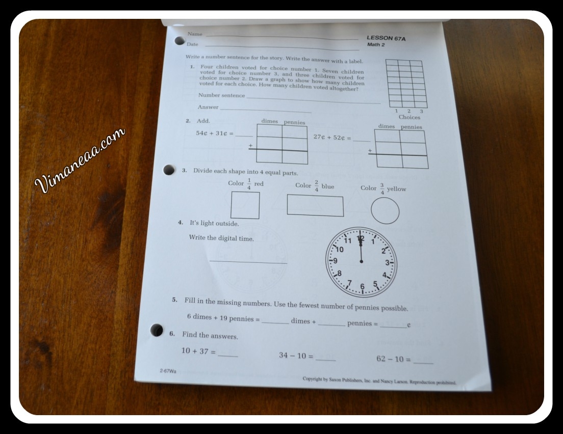 Saxon Math Student Workbook Review Vimaneaa Mom Blog Worksheets Library