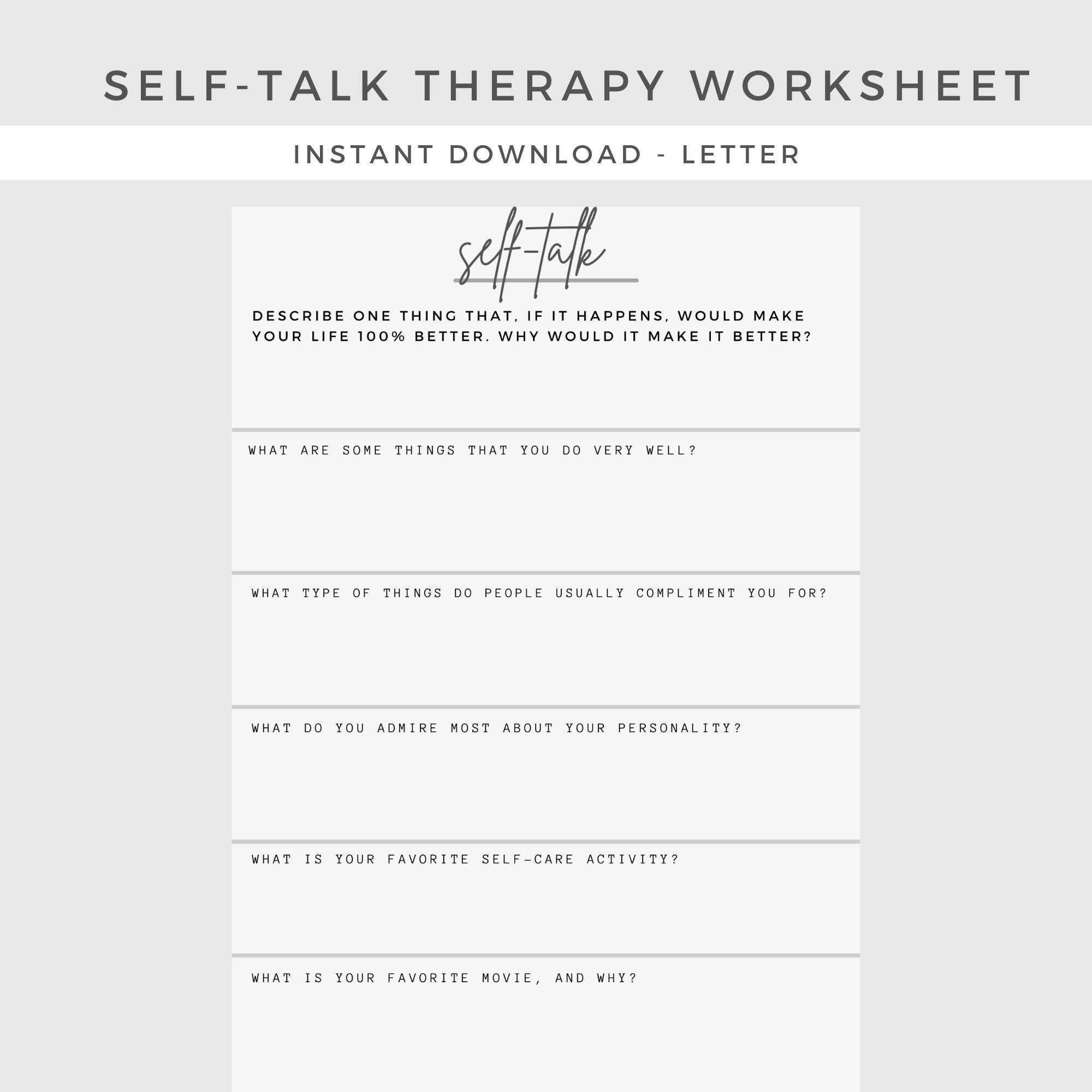 Self Talk Therapy Worksheet Mental Health Depression Anxiety Therapy Journal Home Management Counseling Binder Planner Printable Etsy Self Talk Therapy Worksheet Mental Health Depression Anxiety Therapy Journal Home Management Counseling Binder Planner Printable Etsy