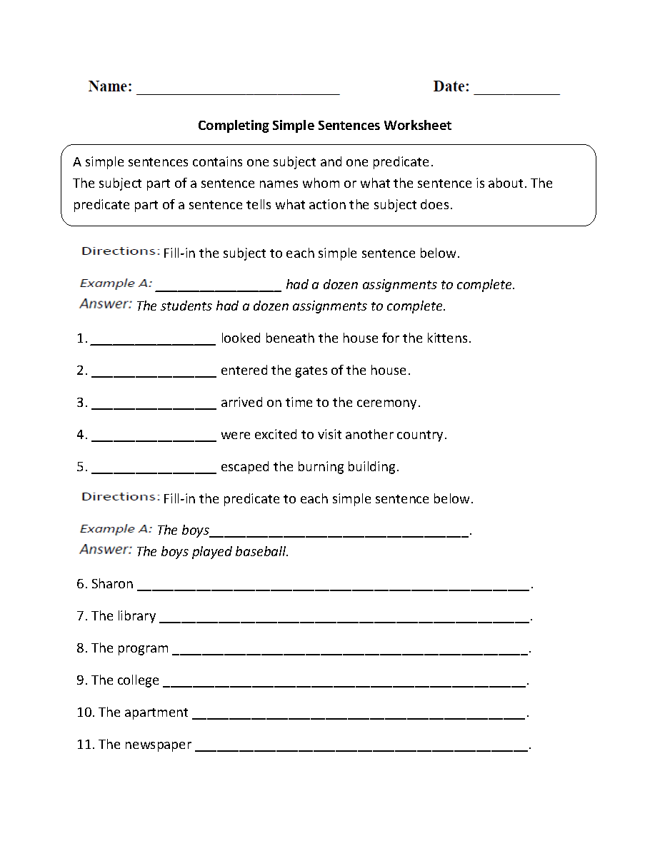 Sentences Worksheets Simple Sentences Worksheets Sentence Writing Practice Worksheets Kindergarten