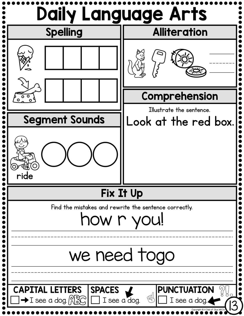 September Daily Literacy Review Journal For First Grade A Dab Of Glue Will Do September Daily Literacy Review Journal For First Grade A Dab Of Glue Will Do