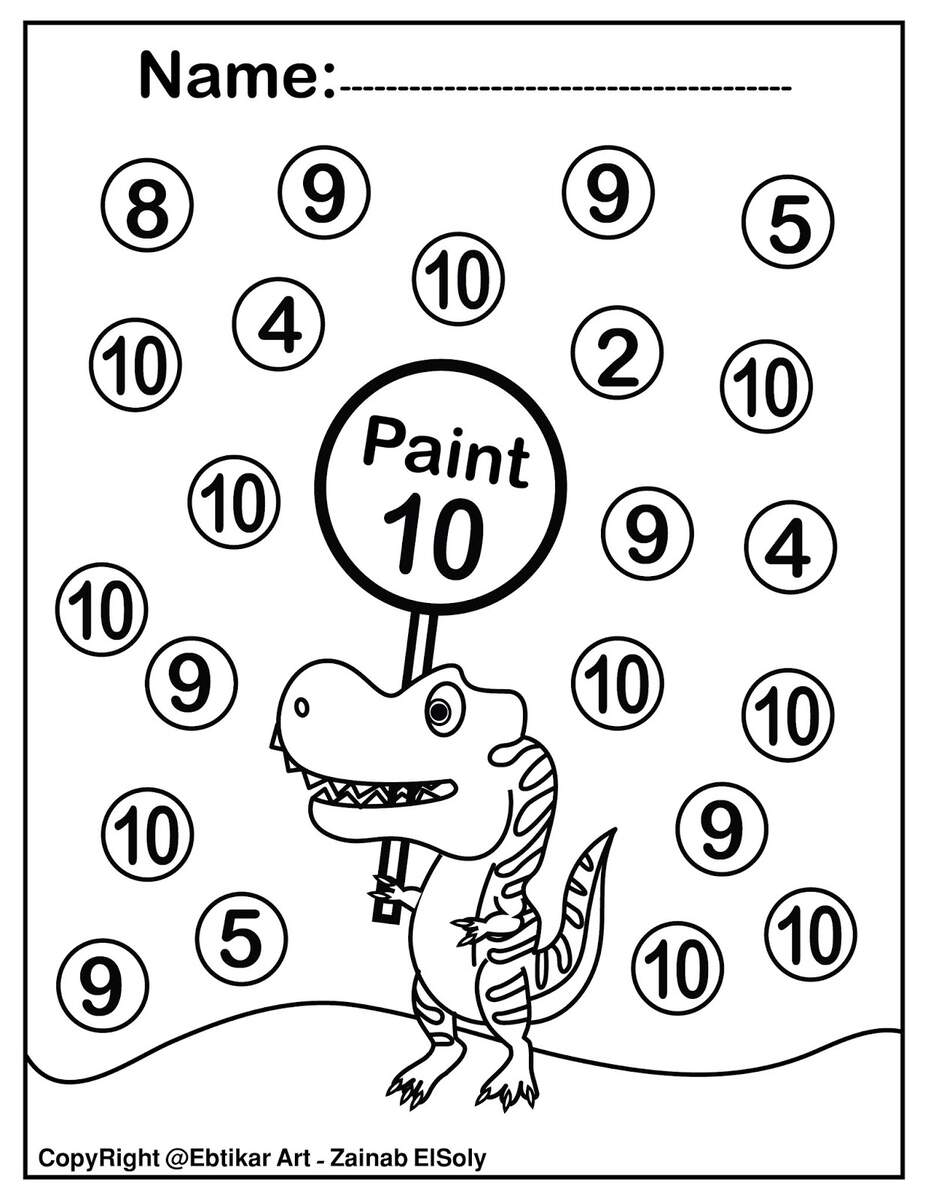 Set Of 123 Dinosaur Trex Activity Paint A Dot Preschool Coloring Sheets Set Of 123 Dinosaur Trex Activity Paint A Dot Preschool Coloring Sheets