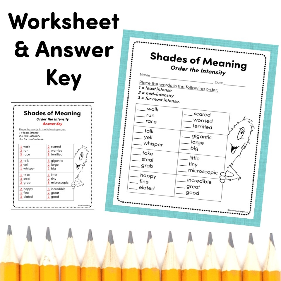 Shades Of Meaning Free Game Plus Print And Digital Worksheet Made By Teachers