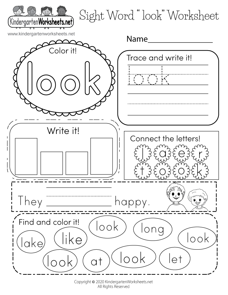 Sight Word Look Worksheet Free Printable Digital PDF Free Printable Sight Word Worksheets