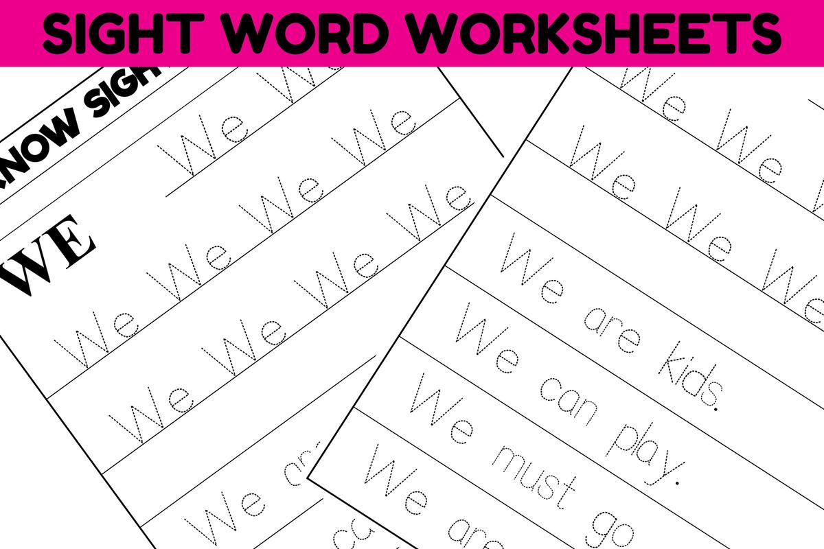 Sight Word Practice Worksheet WE Graphic By Sarita Kidobolt Creative Fabrica Basic Sight Words Worksheet Free Printable Digital PDF