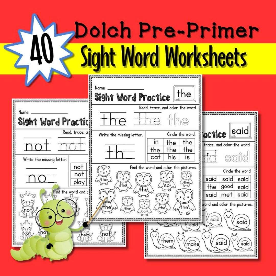 Sight Word Worksheet Pre Primer Kindergarten First Grade Handwriting Printable Homeschool Pre K Coloring Writing Practice High Frequency Etsy Sight Word Worksheet Pre Primer Kindergarten First Grade Handwriting Printable Homeschool Pre K Coloring Writing Practice High Frequency Etsy
