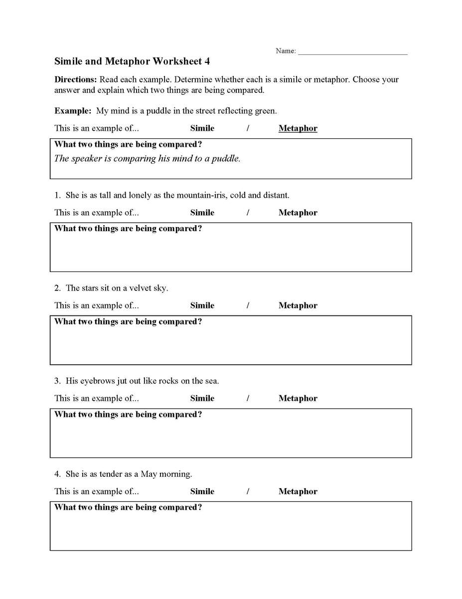 Simile And Metaphor Worksheets Ereading Worksheets Simile And Metaphor Worksheets Ereading Worksheets