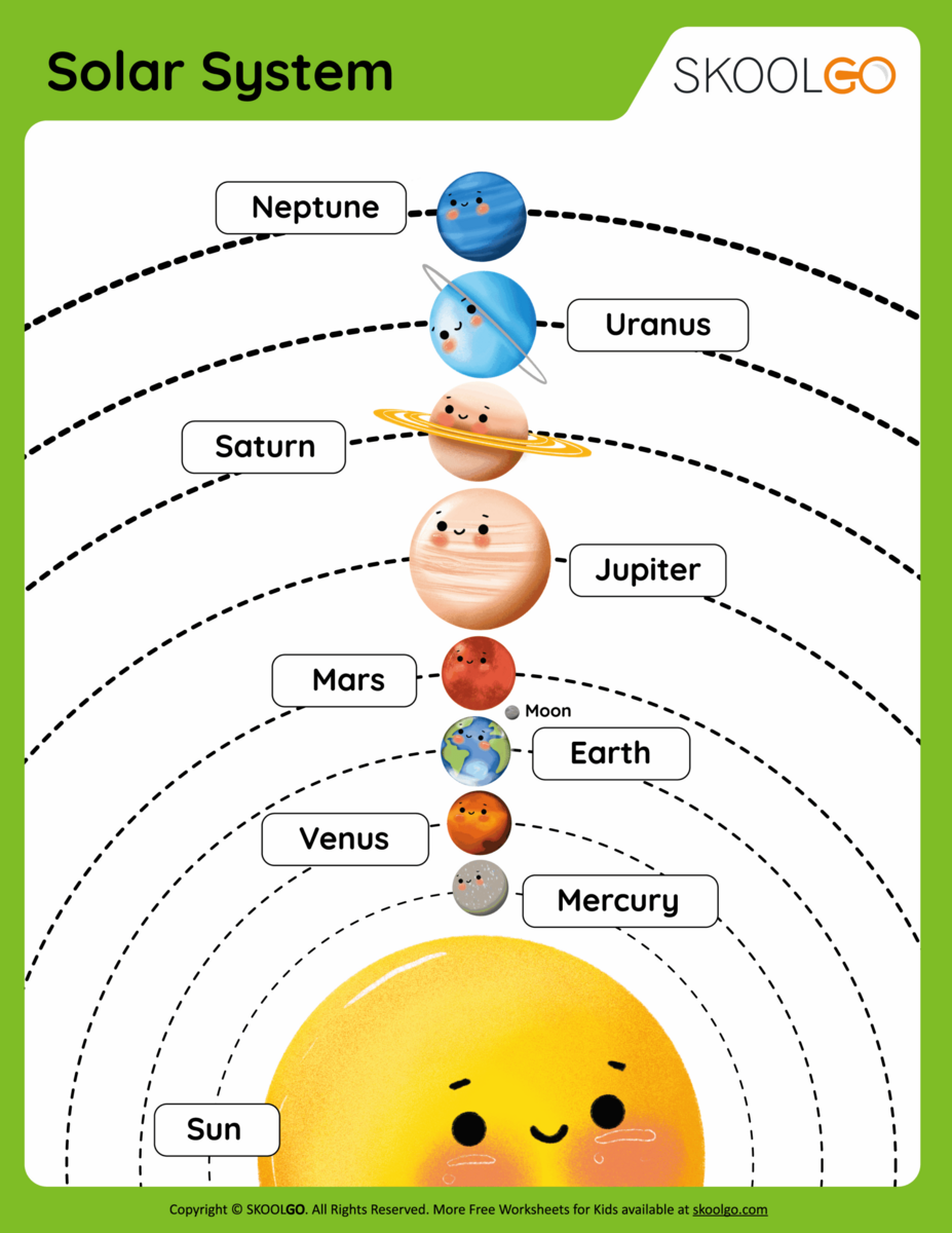 Solar System Free Worksheet SKOOLGO FREE Printable Solar System Worksheets For Students